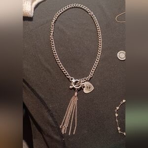 Y2K Juicy Coutore Necklace with Heart and Tassel